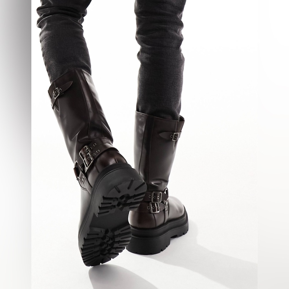 ASOS Chunky Biker Boots - Picture 6 of 8